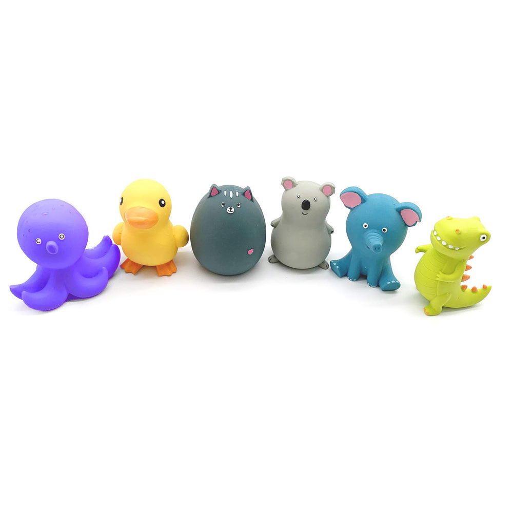 Jalousie pack-shot: vue du lot de cinq jouets en latex.
