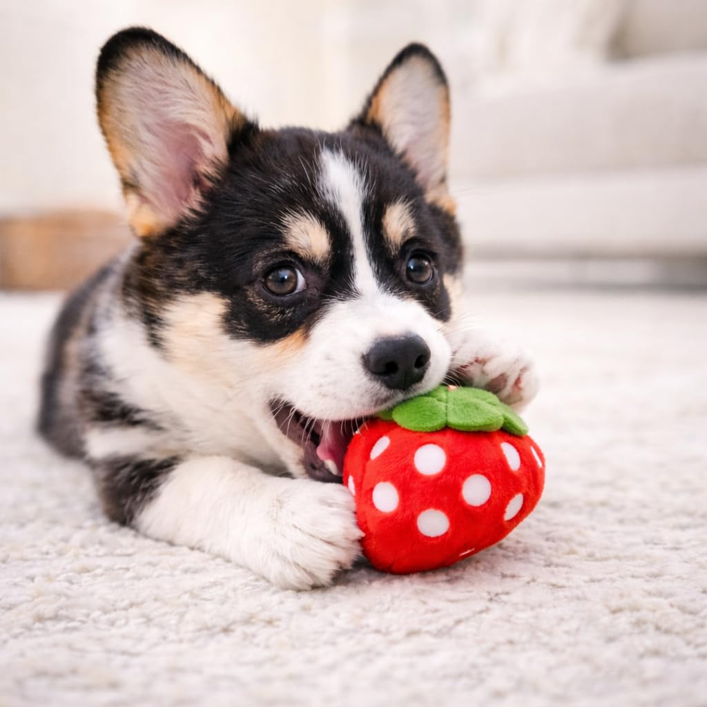 Jalousie peluches chiens petites races, adaptées pour des sessions calmes et sécurisées.