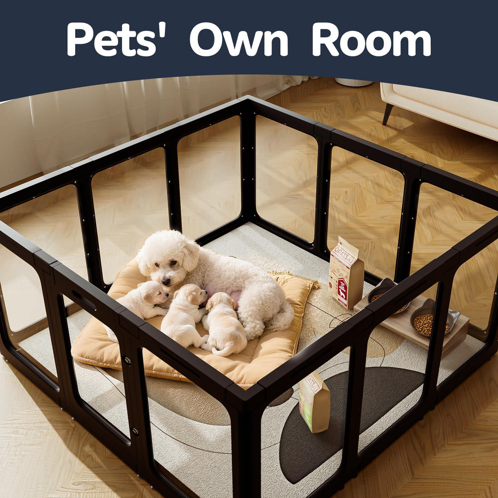 Jalove enclos-chien-acrylique-mobilier-modulaire configuration flexible pour les espaces restreints.