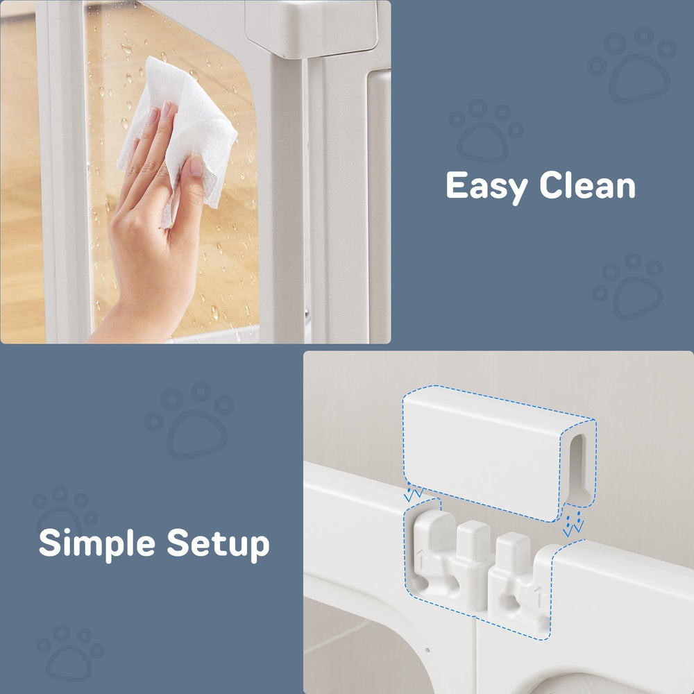 Jalove enclos modulaire extensible avec panneaux supplémentaires.