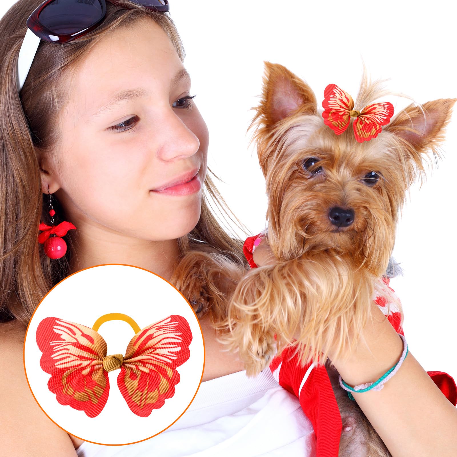 Janinka nœud chien bijou perle, ajoute une touche chic pour réceptions et photos.