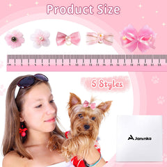 Janinka noeud chien dentelle organza avec strass et perles pour occasions spéciales.