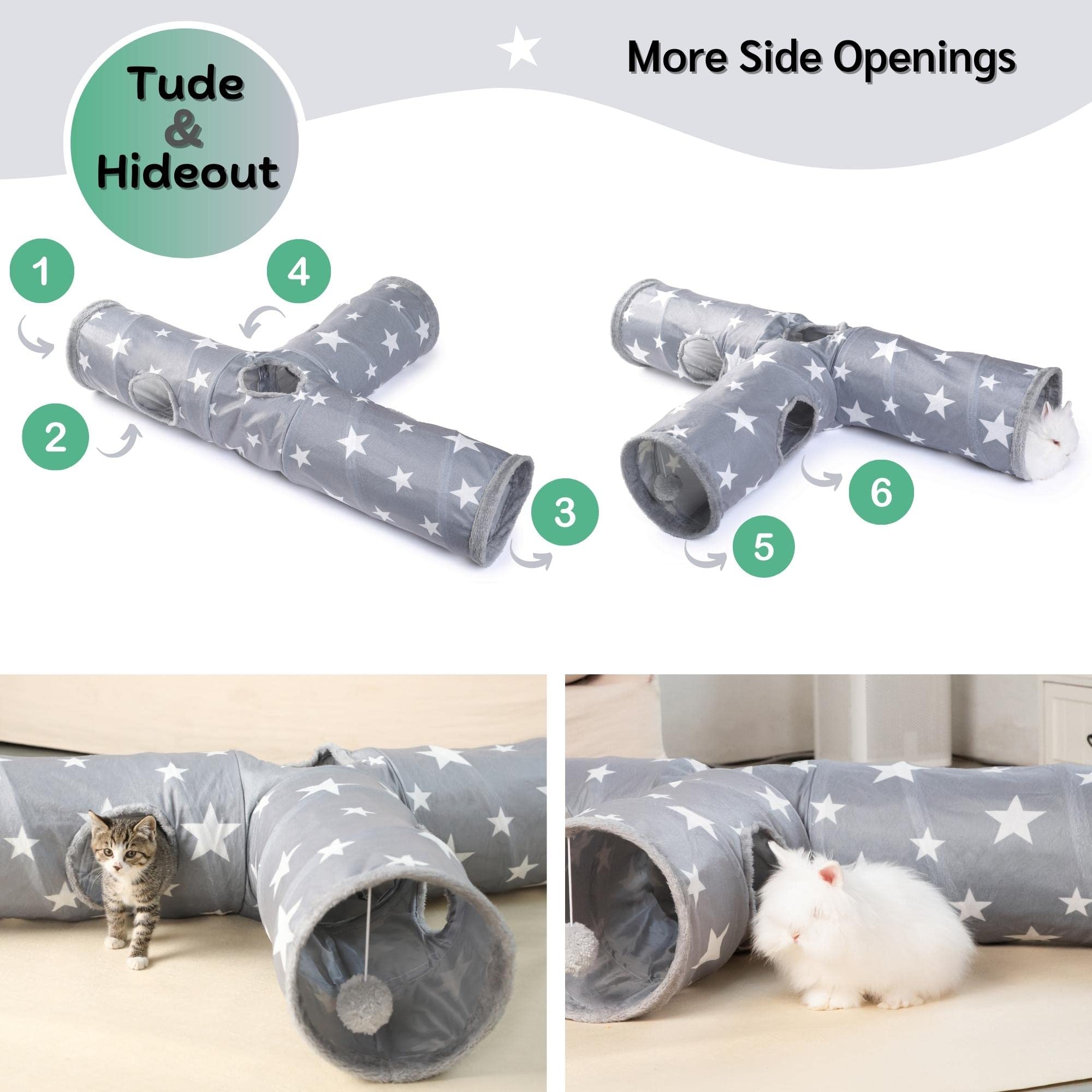 JanYoo tunnel lapin longue 120 cm: structure spacieuse et robuste.