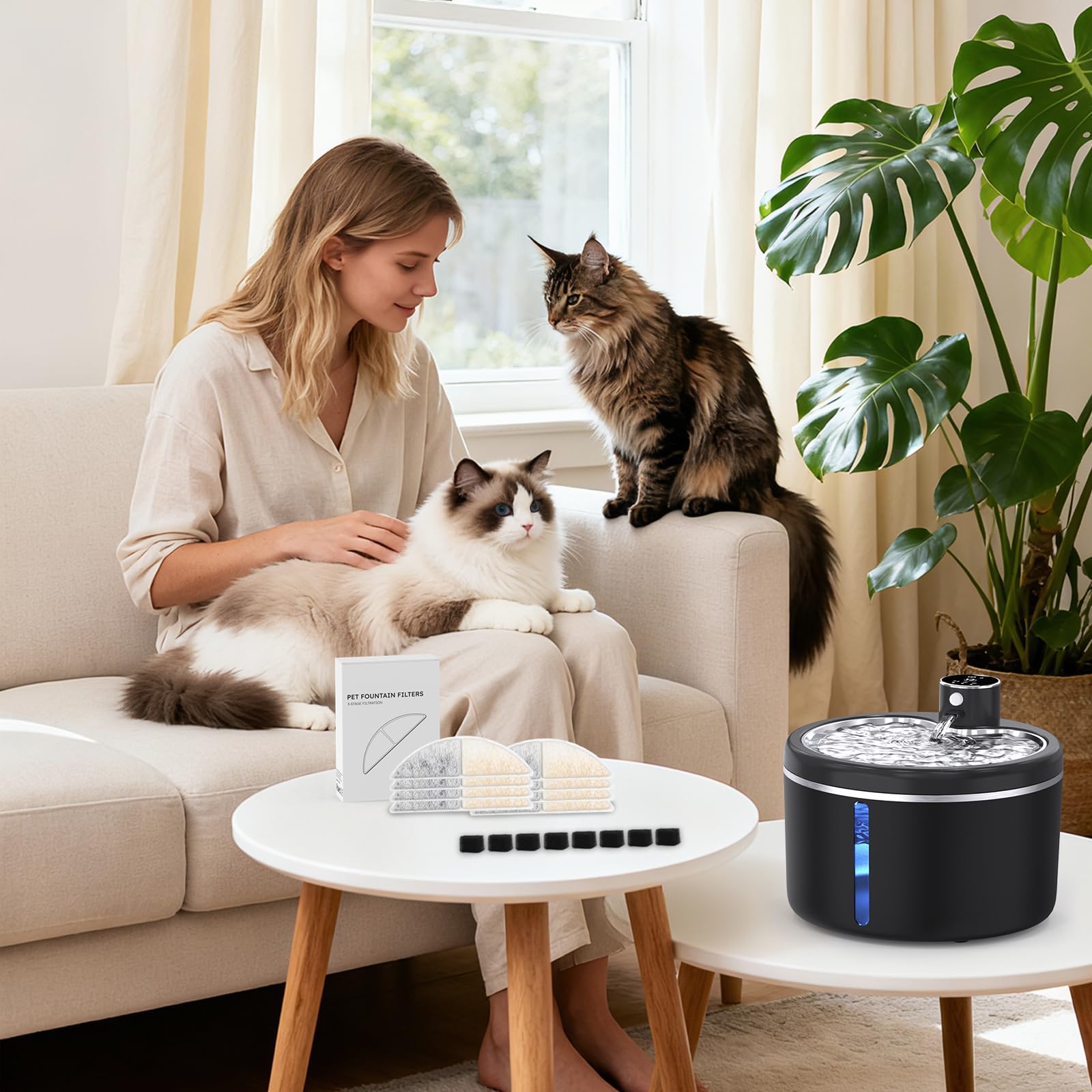 Jaojcoe accessoires remplacement fontaine chat sans fil – compatibilite et practicite
