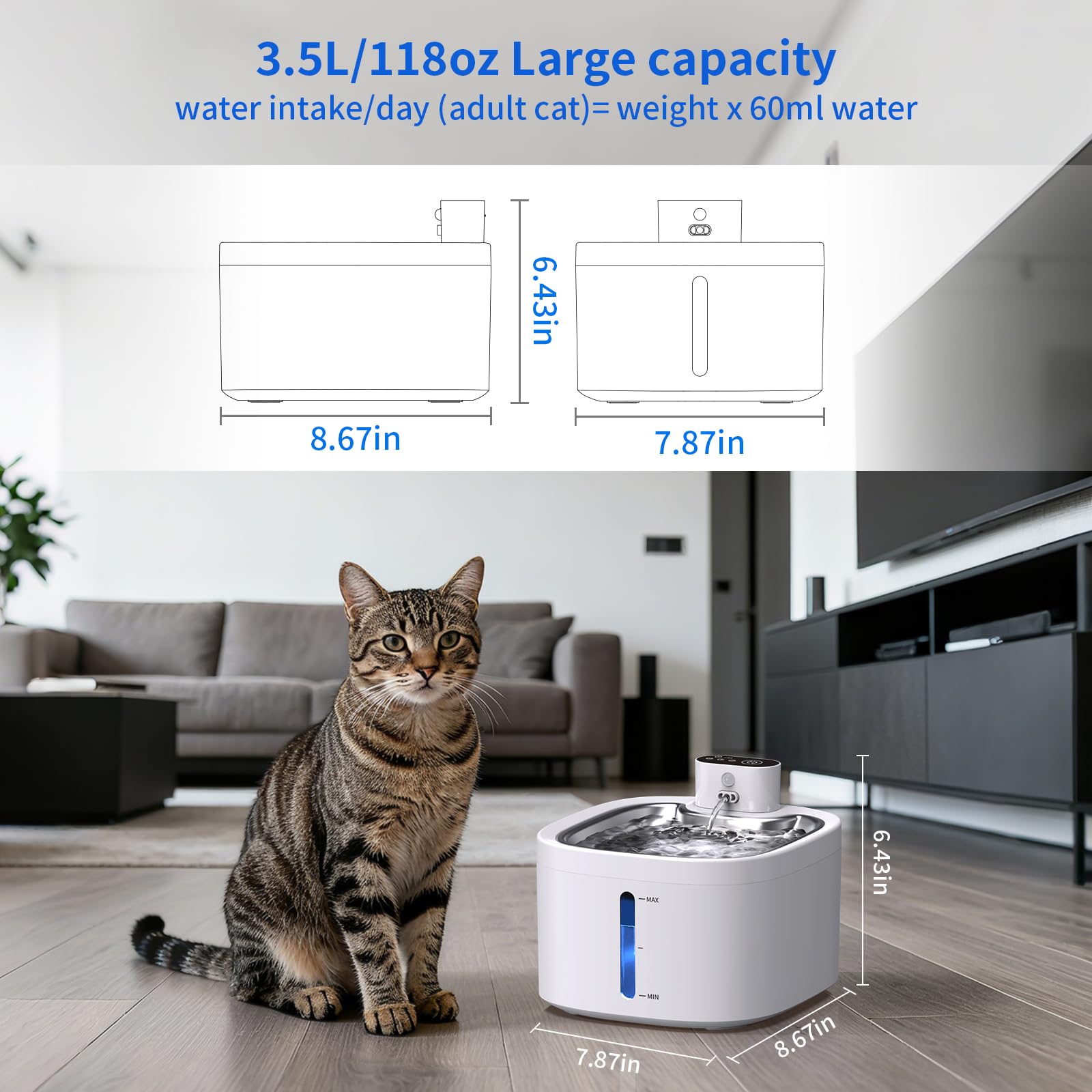Filtration en quatre couches Jaojcoe, eau plus fraîche et goût agréable.