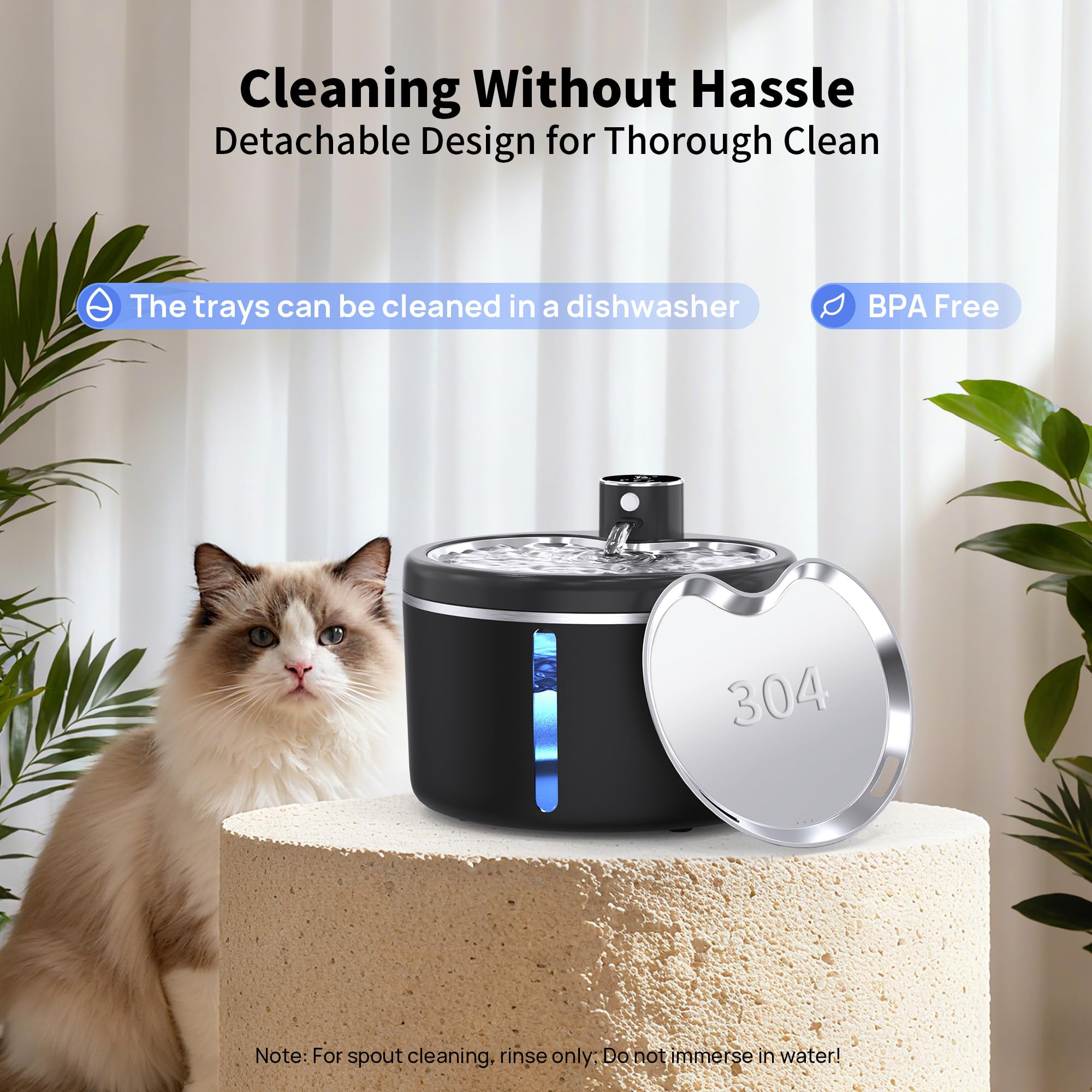Jaojcoe usage intérieur/extérieur, fontaine chat adaptée à divers espaces