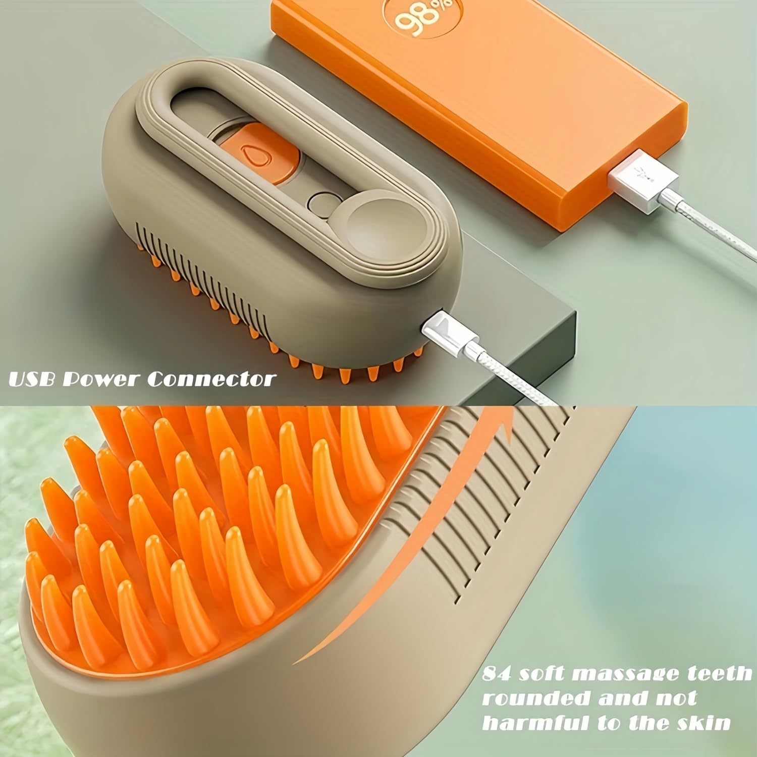 JAOPINK brosse chat pelage doux grâce à la vapeur.