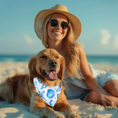 Bandana chat chien plage Hawaï, taille ajustable pour tous les animaux.