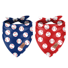 Bandana pour chien JarThenaAMCS motif baseball rouge et bleu, idéal pour les photos.