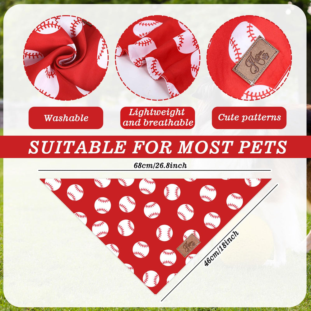 Bandana pour chien JarThenaAMCS motif balle rouge et bleu, pratique pour fêtes.