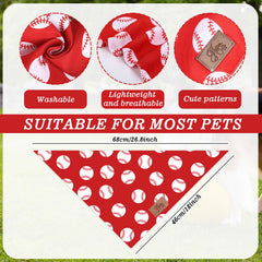 Bandana pour chien JarThenaAMCS motif balle rouge et bleu, pratique pour fêtes.