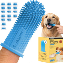 Brosse Jasper pour chats 360° facilite le brossage complet des dents.