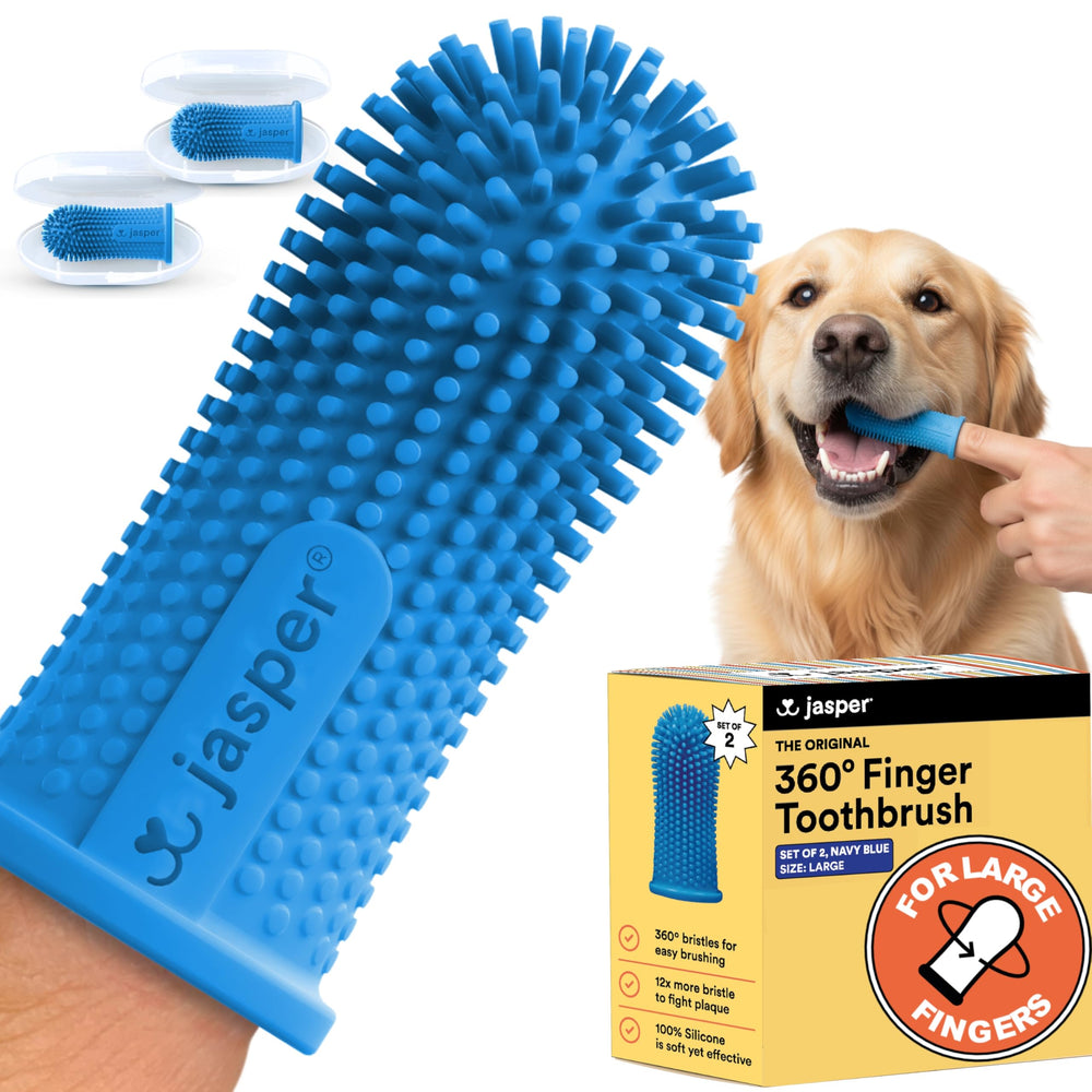 Brosse-doigt Jasper grande pour doigts larges, confort et maintien sécurisé bleu marine.