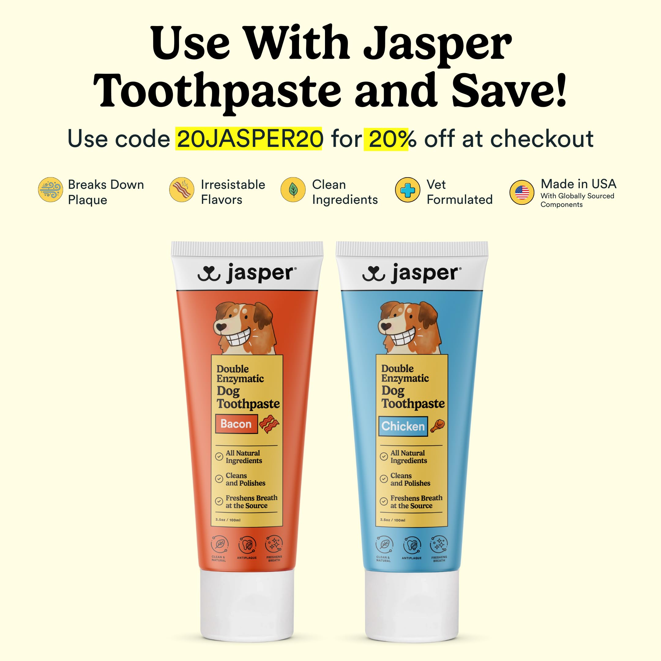 Gant-brosse Jasper doigt pour un brossage précis et facile.