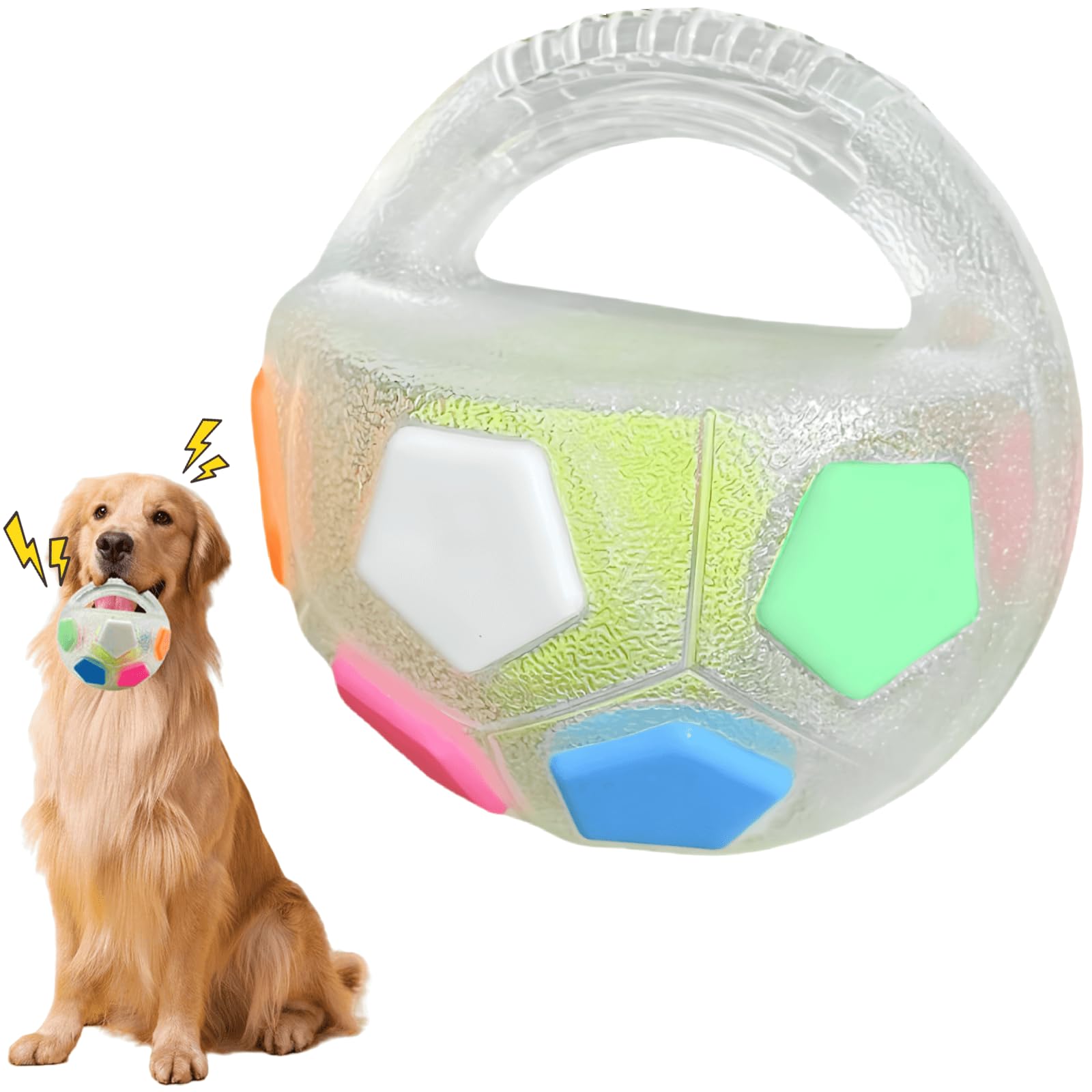 Balle-football durable Jatmira pour chiens, idéale pour sessions de jeu et mordillage.