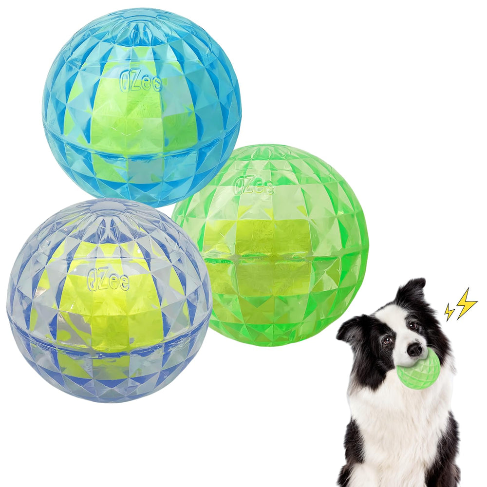 Balles sifflantes Jatmira pour chien, lot de trois, stimulation du jeu et apprentissage.