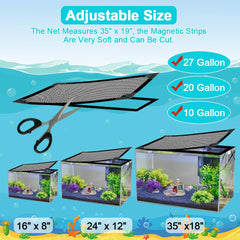 Installation frontale du couvercle Jaxbo pour aquarium.