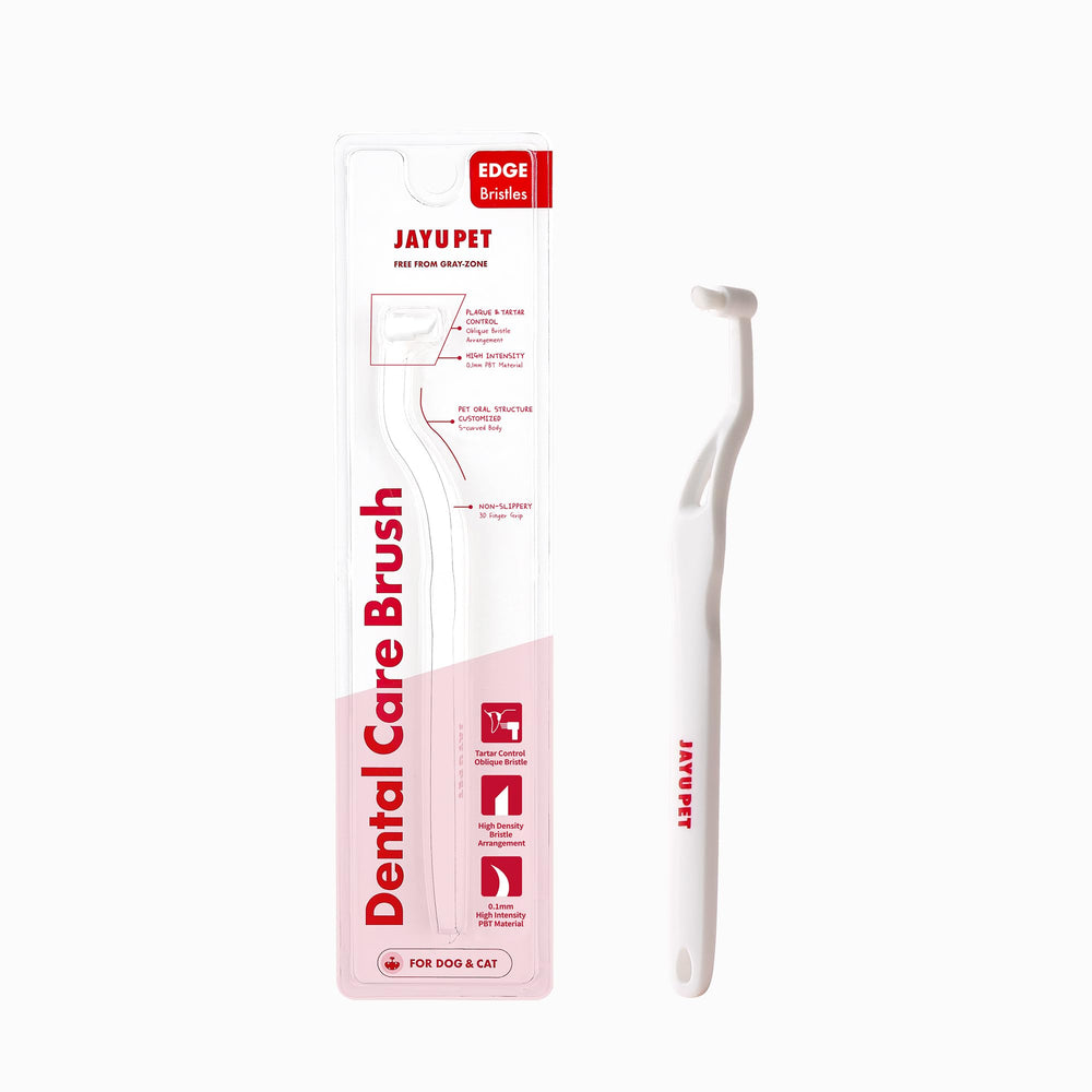 Brosse JAYU PET à poils diagonaux arrondis pour un nettoyage précis.
