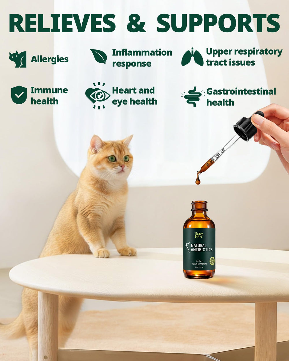 Jazzy Fuzzy: taurine et oméga-3, peau et yeux sains chez le chat.