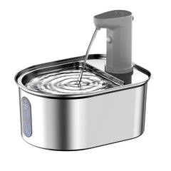 Fontaine chat sans fil JCOHOY en inox 304, capacité 3,2 L pour eau fraîche en continu.