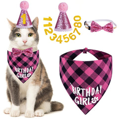 Bandana d'anniversaire JCSHIMO pour chat, confort et style festif