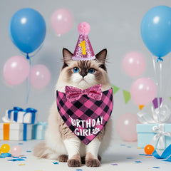 Chapeau d'anniversaire JCSHIMO rose, durable et réutilisable pour séances photo