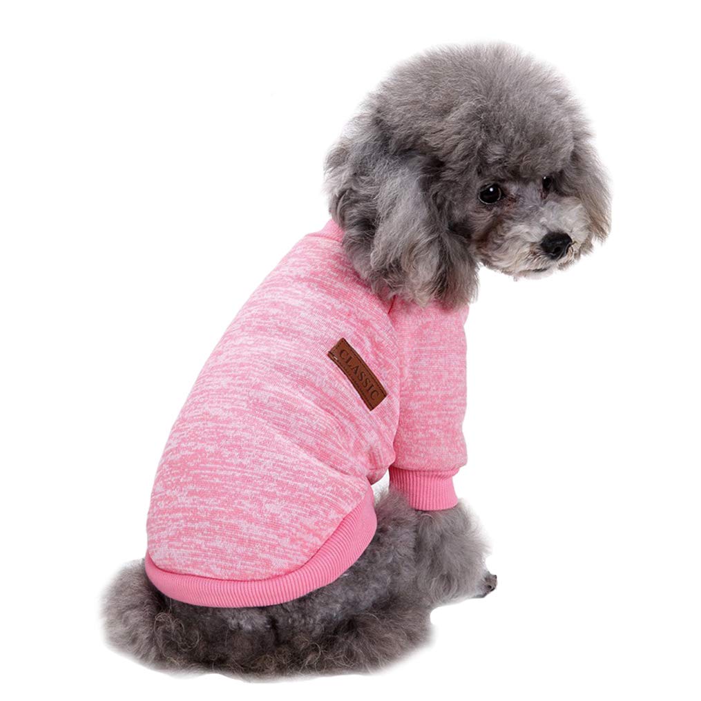 Pull Jecikelon pour petit chien rose, confort quotidien et chaleur légère.