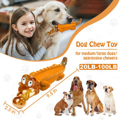 Alligator orange avec texture dorsale, masse les gencives et favorise le nettoyage des dents.