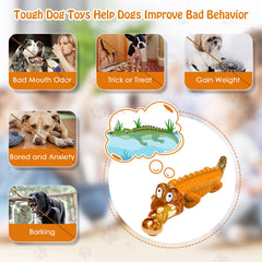 Texture dorsale relevée et couleur vive orange, stimulant l’attention du chien pendant les sessions de jeu.