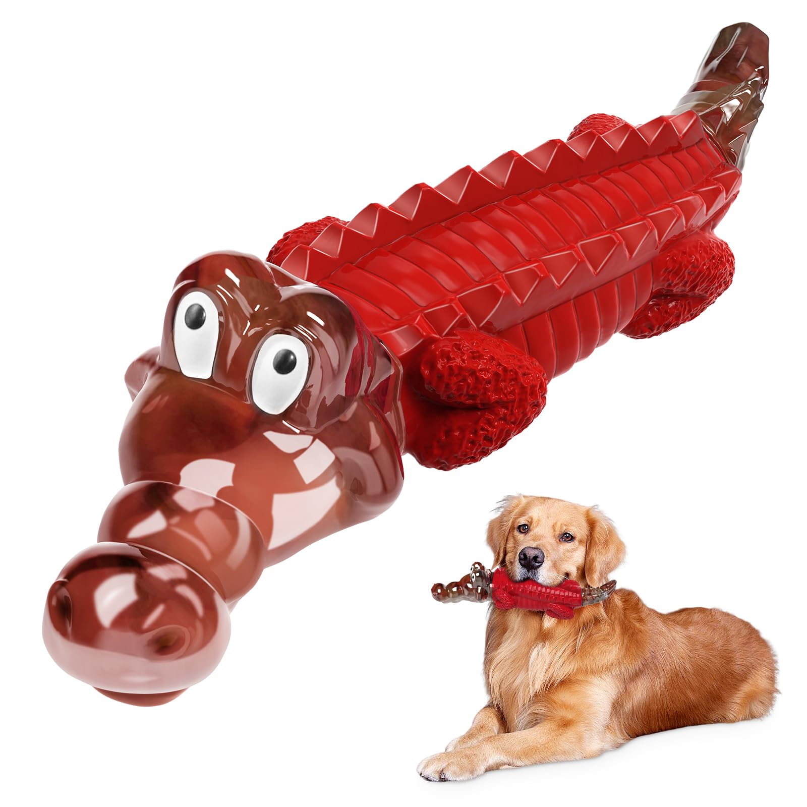 Jeefome: jouet crocodile indestructible pour chiens agressifs, mastication longue et sûre.