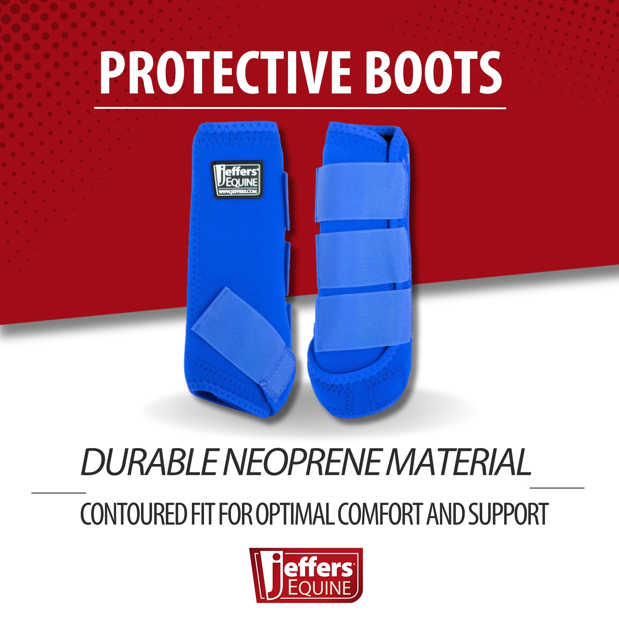 Jeffers bottes protectrices équin vue arrière, maintien sécurisé pendant l effort.