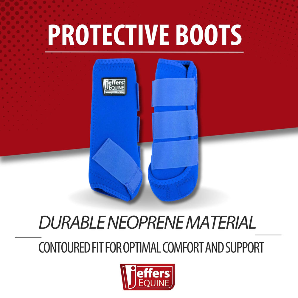 Jeffers bottes protectrices équin vue arrière, maintien sécurisé pendant l effort.
