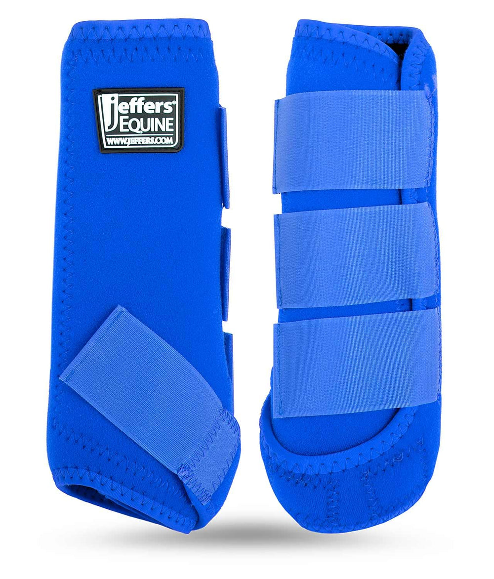 Jeffers bottes protectrices équestres vue avant, protection efficace lors du travail.