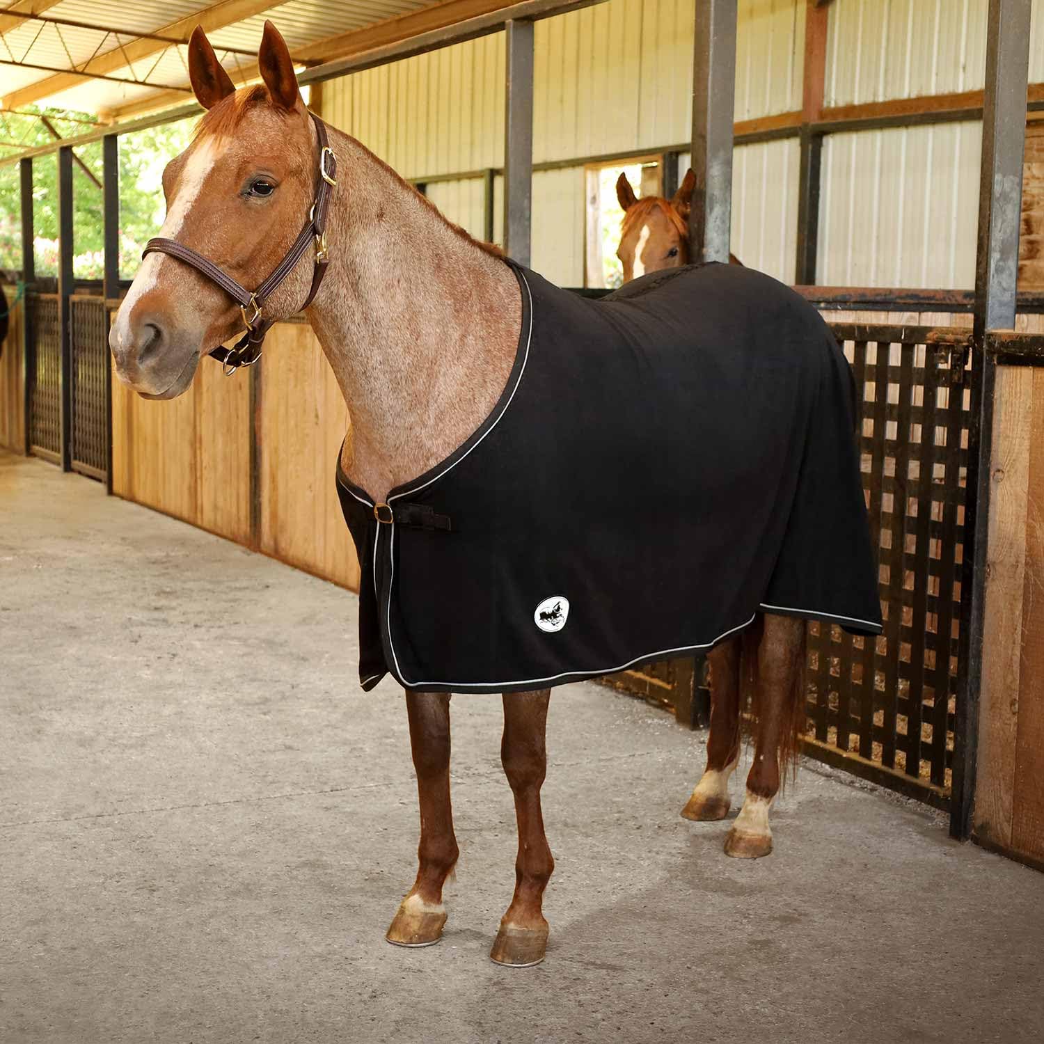 Couverture Jeffers en polaire pour cheval, parfaite en hiver pour garder au chaud.