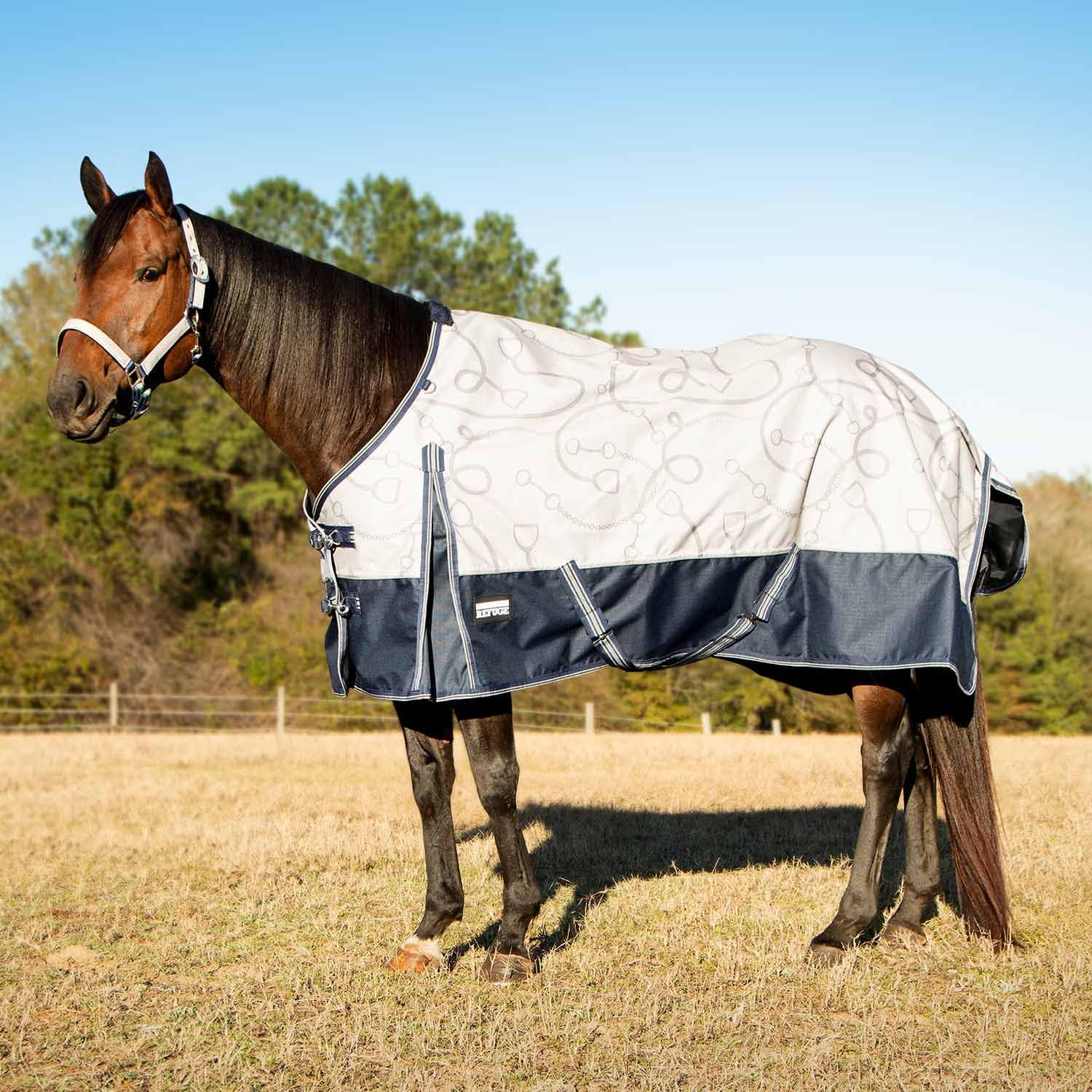 Jeffers Poplar Head : couverture 1200 denier pour protection durable du cheval.
