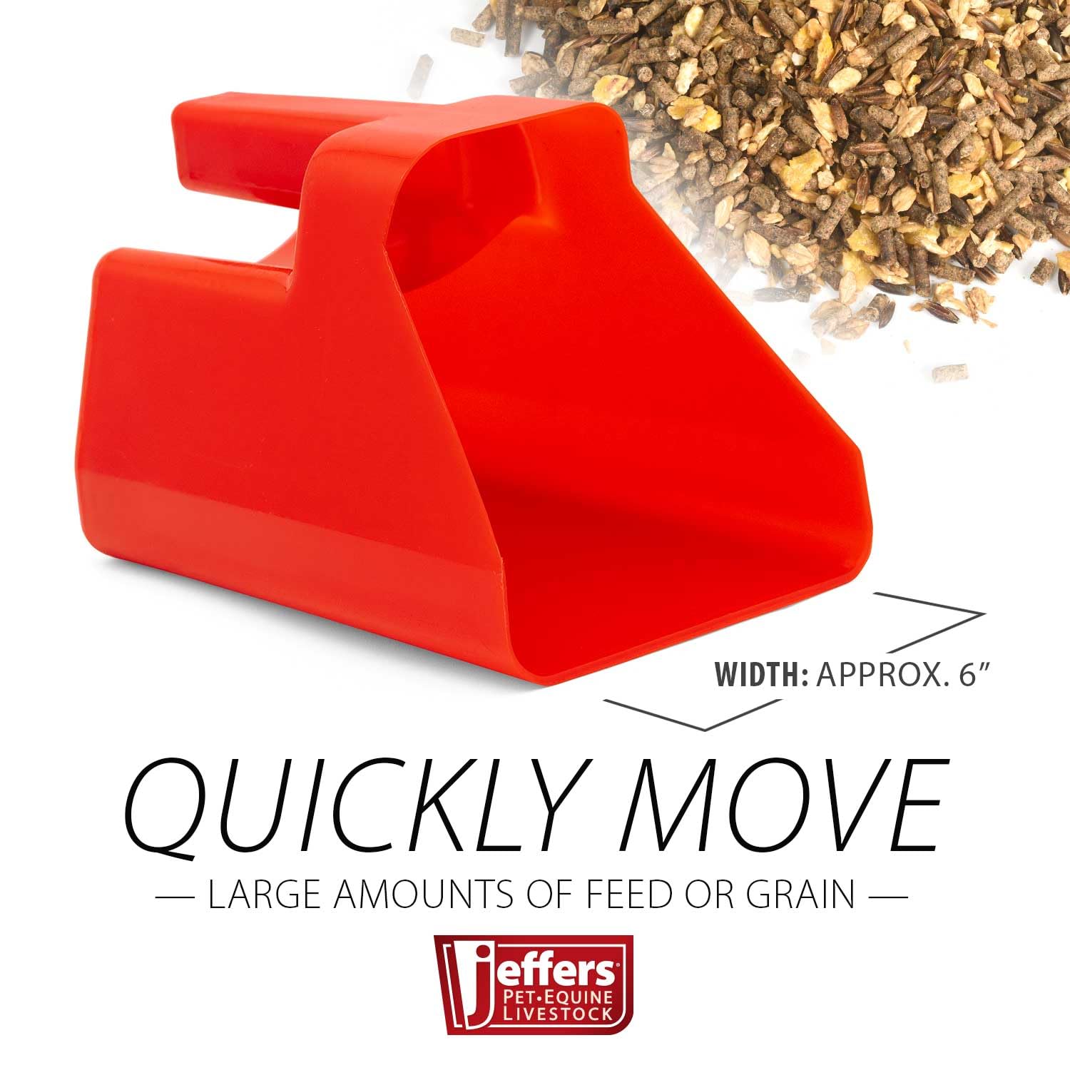 Mesure précise pour riz et nourriture animale avec Jeffers Super Scoop.