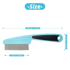 Jegtew peigne anti-puces poignée en caoutchouc ergonomique pour une prise confortable.