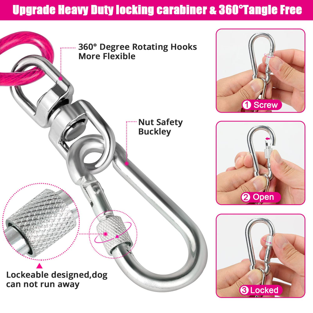 Jenico câble acier haute tension, résistance fiable pour chiens actifs en extérieur.