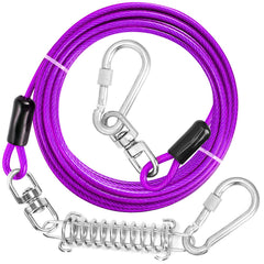 Jenico Câble d’attache chien 10 pieds avec rotation 360°, évite l’enchevêtrement.