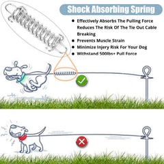 Jenico câble d'attache chien 15 pieds, résistance élevée et facilité d'utilisation au jardin.