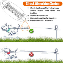 Jenico câble d'attache chien 20ft, léger et robuste pour balades.