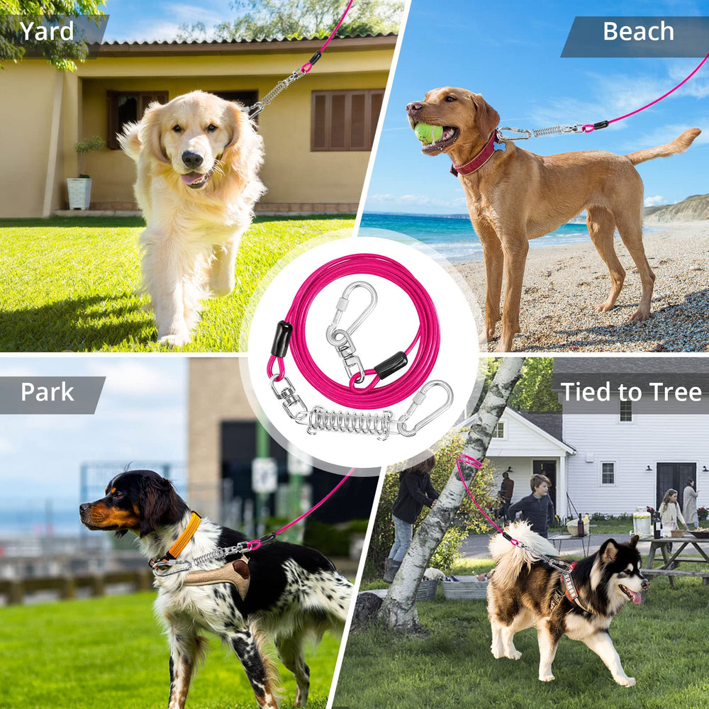 Jenico câble d’attache chien en extérieur, idéal pour camping et activités extérieures