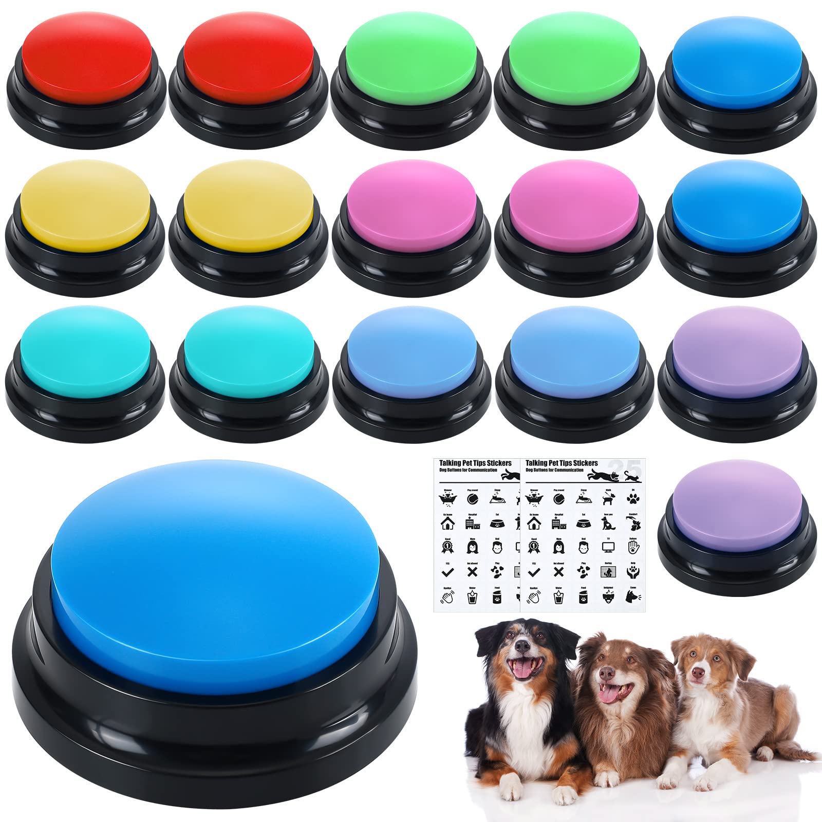 Jerify ensemble-boutons-voix: boutons pour chiens et chats facilitant la communication.