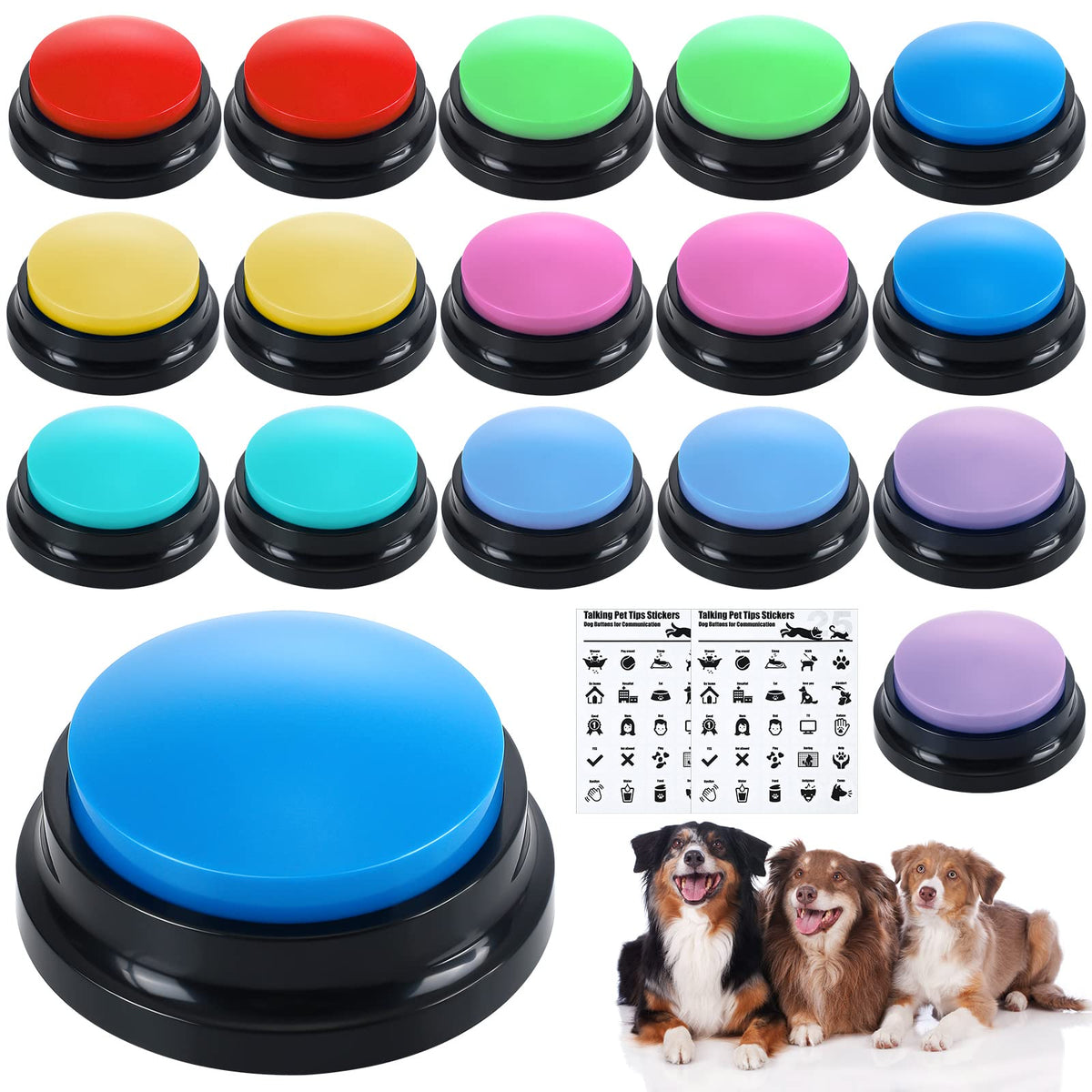 Jerify ensemble-boutons-voix: boutons pour chiens et chats facilitant la communication.