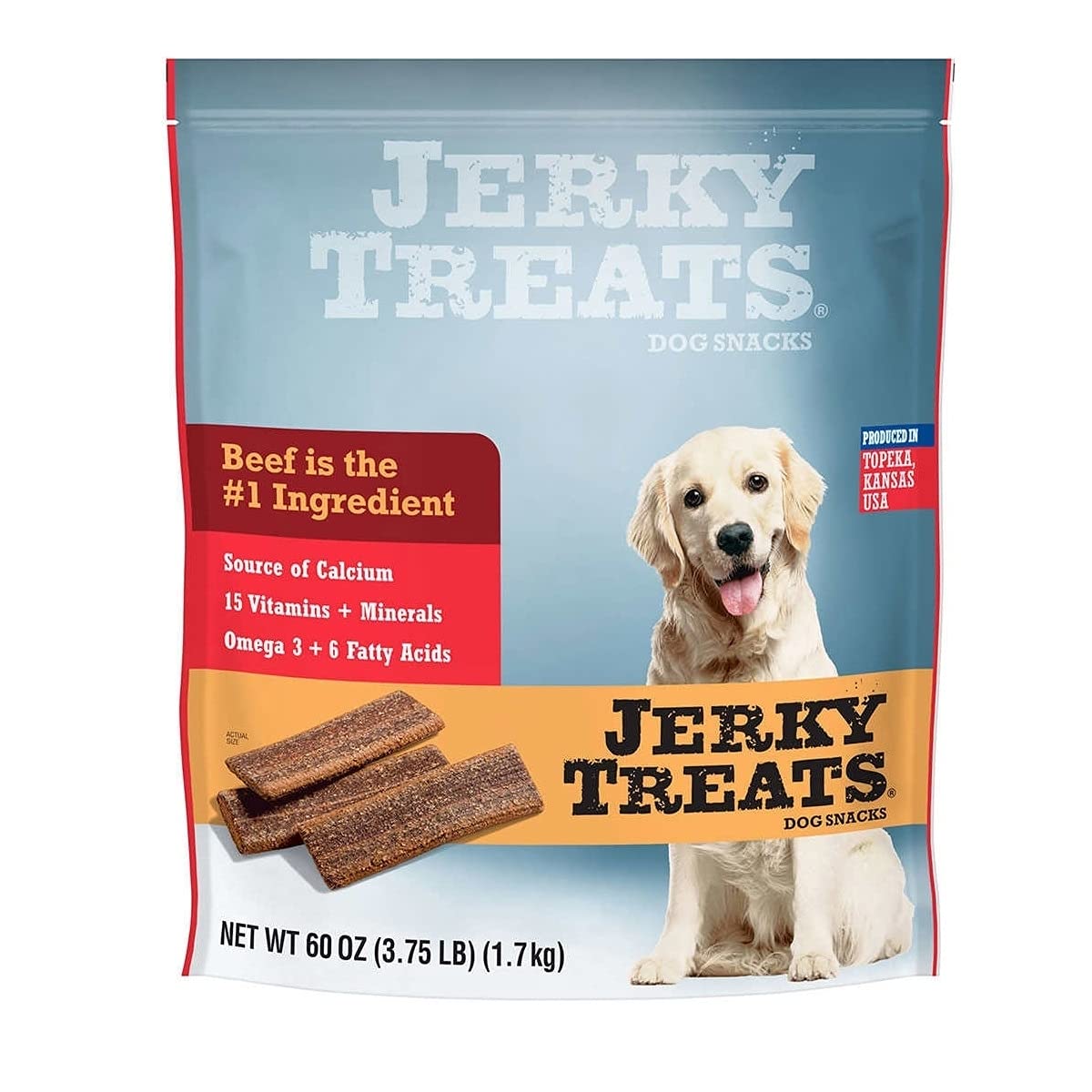 Jerky Treats tranches de boeuf tendres, récompense savoureuse et enrichie en vitamines pour chien
