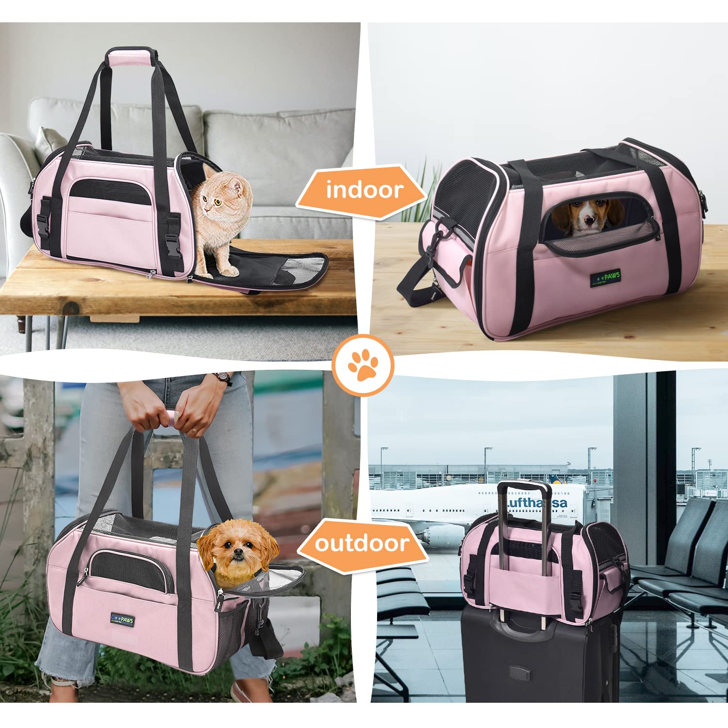 JESPET sac de transport pliable conçu pour voyager sous le siège de l avion