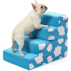 Jetec escalier pour chien 4 étages bleu, pratique pour accéder au lit