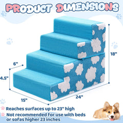 Jetec escalier chien de 18 pouces avec 4 étapes, hauteur adaptée