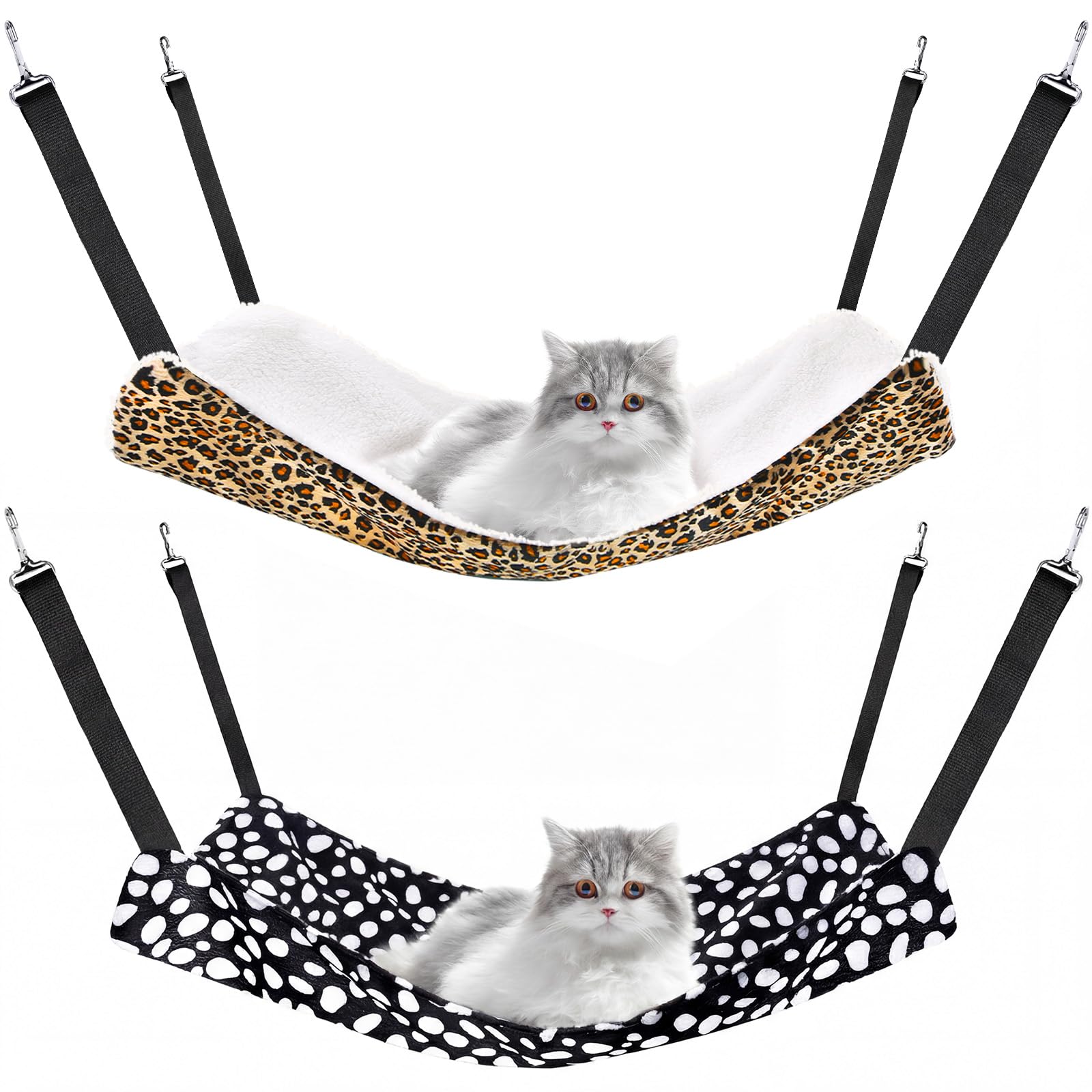 Jetec hamac pour chat motif Léopard, repos sûr et douillet.