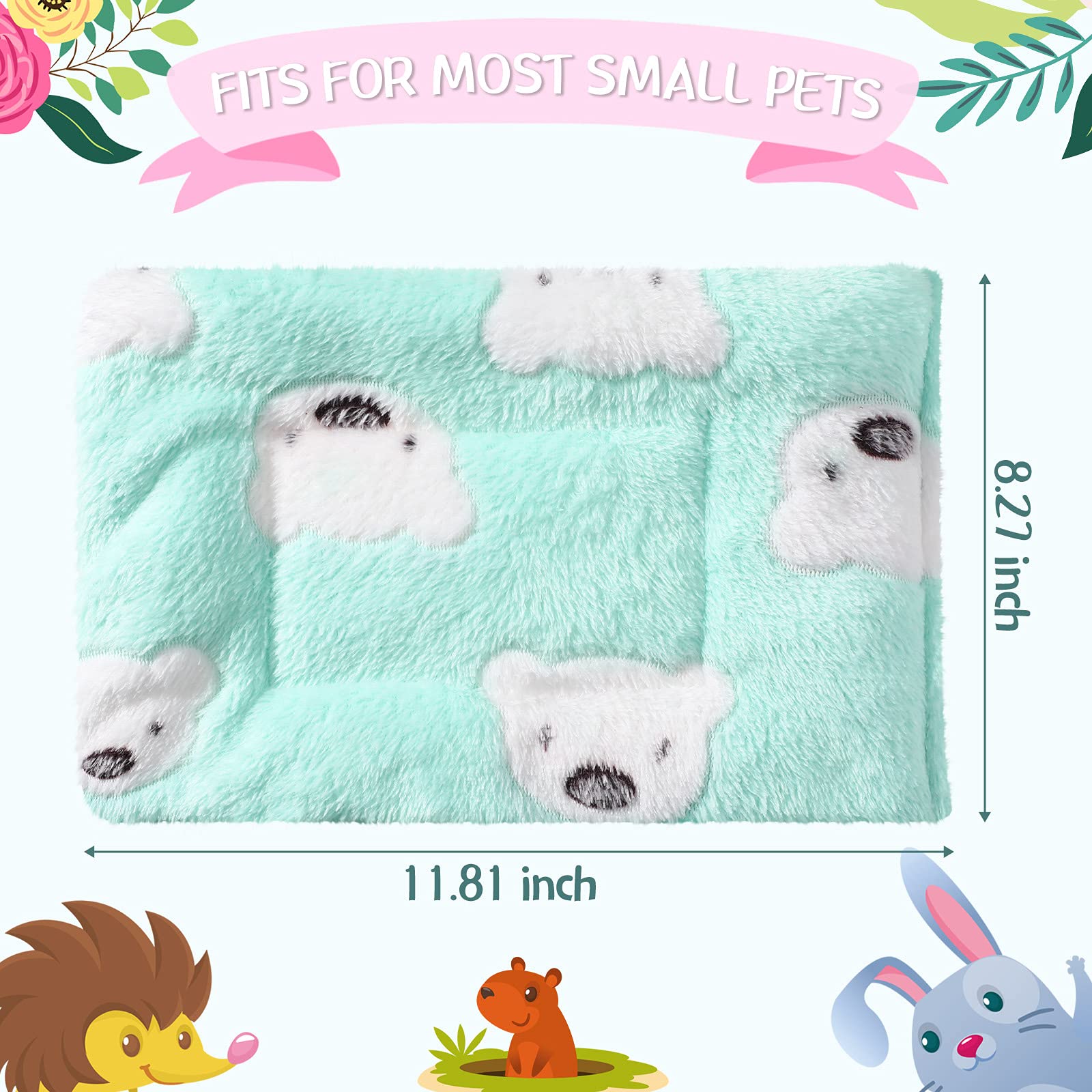 Jetec tapis doux bleu pour petit animal chaleur chaleureuse